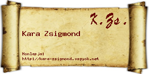 Kara Zsigmond névjegykártya